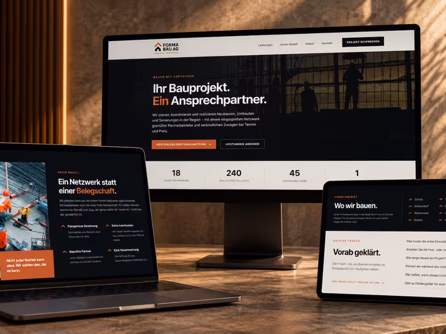 Forma Bau AG – Firmen-Website · Generalunternehmung
